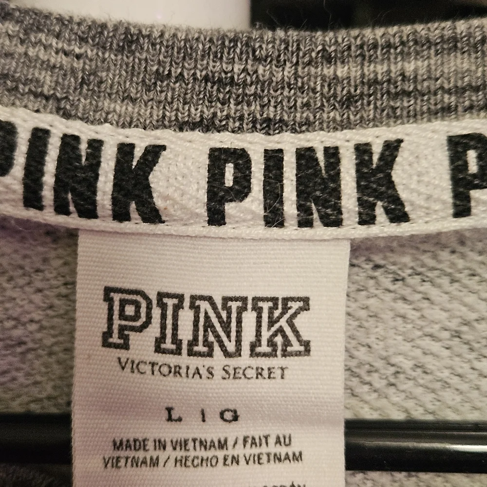 PINK Victorias Secret Logo Sweatshirt Tropical Hibiscus Print - Picture 4 of 6